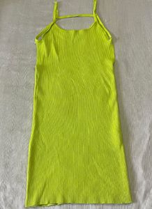 SHEIN Neon Green Ribbed Dress