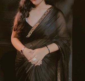 Black net Saree