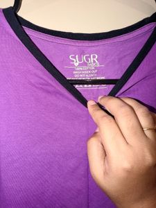 Purple Ringer Tee with Black Trim