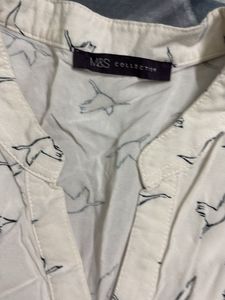 White Bird Print Tunic Top