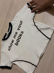 White "Show Me Your Books" T-Shirt