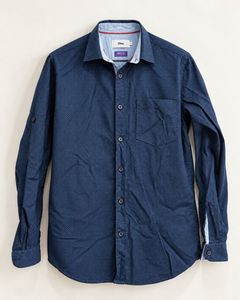 Men's Blue Dotted Casual Shirt