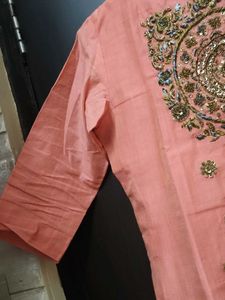 Embellished Peach Kurta