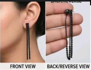 Black rhyn stone diamond jwellery ear rings tops k