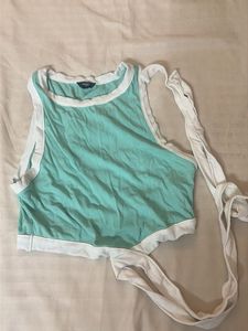 Mint Green Cropped Wrap Top