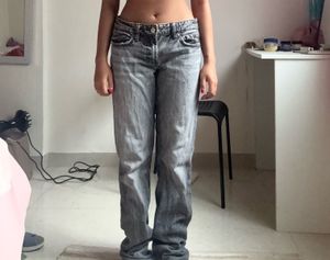Grey Wash Straight Leg Jeans