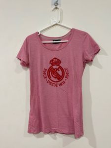 Original Real Madrid Pink Graphic T-Shirt (M)
