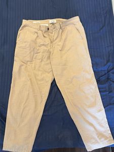 Jack & Jones Men's Beige Wide Relaxed Fit Trousers