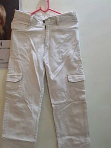 SALE💥Denim White Cargo Pants
