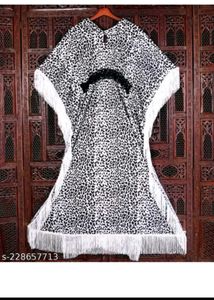 Stylish Leopard Print Fringe Gown