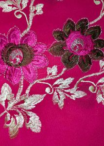 Unused new Embroidered Fuchsia Saree