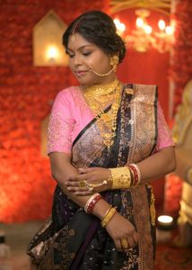 1 time used deep purple copper zari banarasi Saree