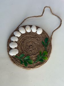 Boho Seashell & Jute Coaster/Wall Decor