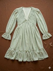 Charming Green Ruffled Midi Dress