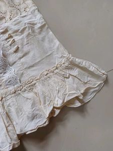 Boho Eyelet Lace Off-Shoulder Top