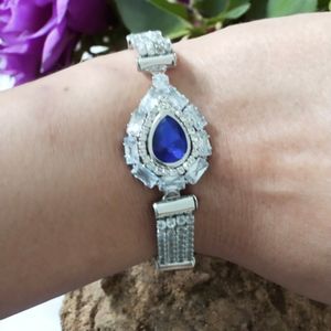 Blue Gem Statement Bracelet