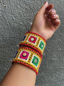 Embroidered Mirror Work Bracelets