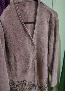 Dusty Rose Knit Cardigan 2XL