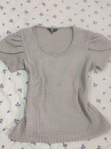 Textured Puff Sleeve Top