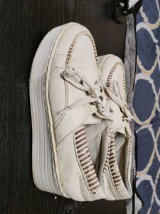 White Casual Loafer Shoes