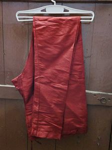 Elegant Cream and Maroon Trim kurta with pajama