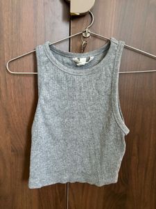 Grey Ribbed Tank Top