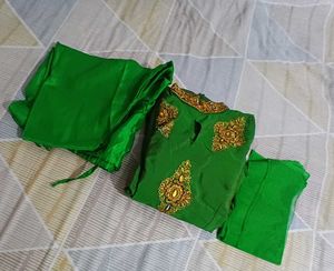 Designer Green Kurta Set with Embroidery