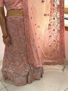 Peach Lengha For Wedding And Engagement