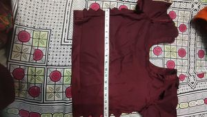Maroon Skirt With Double Kurti