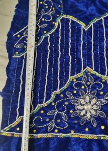 Royal Blue Embellished Velvet Blouse Piece