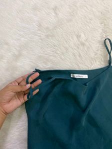 Cute Teal Spaghetti Strap Crop Top