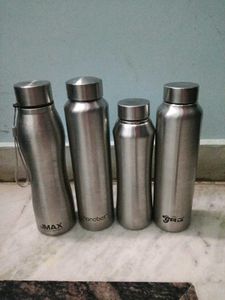 Set of 4 Stainless Steel Water Bottles