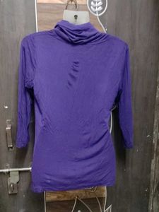 Purple Cowl Neck Top