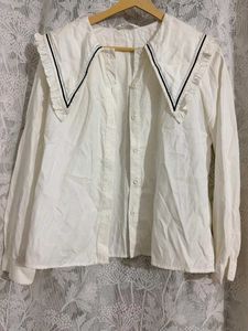 White Blouse with Sailor Collar
