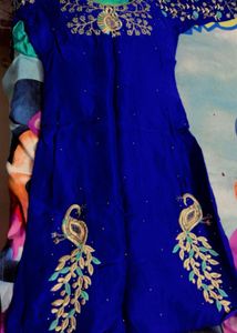 Royal Blue Embroidered Peacock suit
