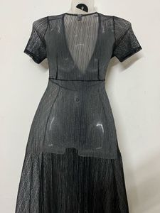TRANSPARENT Elegant Black Sheer Dress