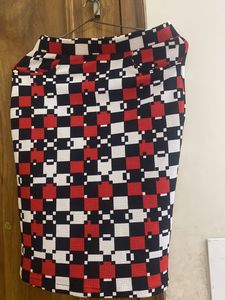 Red Black Check Skirt