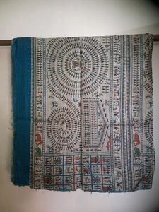 Warli Art Ghicha Tussar Silk Saree with Blouse