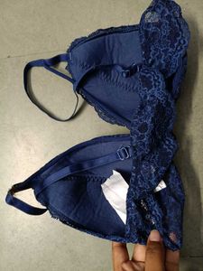Navy Blue Lace Bra