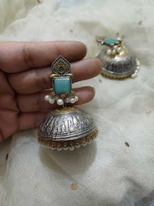 Brass dual lightweight Jhumka Earring