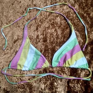 Colorful Striped Bikini Top