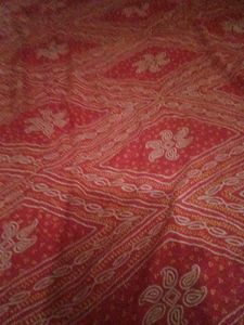 Red Bandhani Print Dress Material