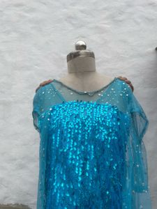 Sparkling Blue Gown with Train