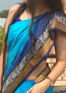 Blue Silk Saree Without Blouse