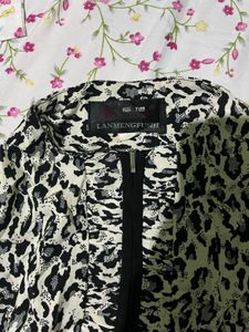 Leopard Print Zip-Up Jacket