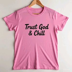 Pink "Trust God & Chill" T-Shirt
