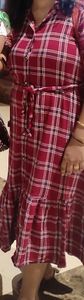 Korean type One piece button down dress with belt n openable buttons