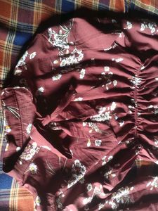 Chic Burgundy Floral Midi Dress