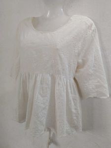 sale 🎊🎉ZARA White Broderie Anglaise Peplum Top