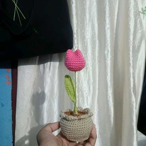 Crochet Tulip flower pot